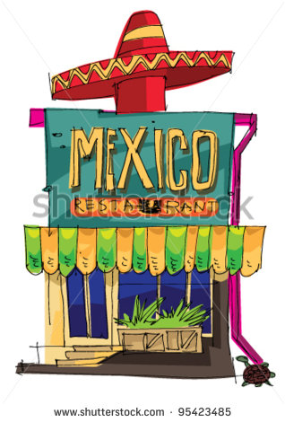 Mexican Restaurant   Cartoon   Stock Vector