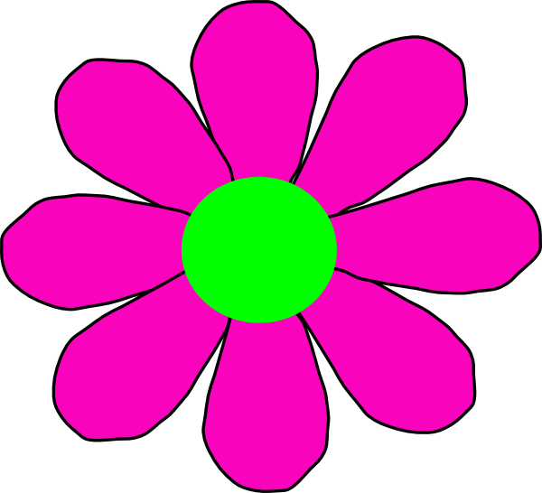 Pink With Green Daisy Clip Art At Clker Com   Vector Clip Art Online