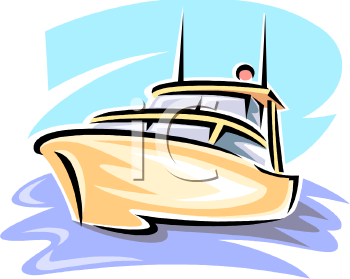 Pleasure Boat On The Ocean   Royalty Free Clipart Image