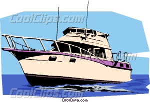 Pleasure Boat Vector Clip Art