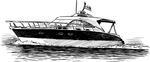 Pleasure Boat Vector Stylized Black Yacht Icon Fast Fishing Boat Motor