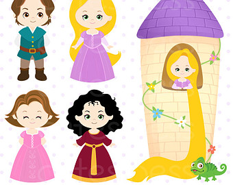 Princess Digital Clipart Princess Clipart Rapunzel Clipart Us 4 00