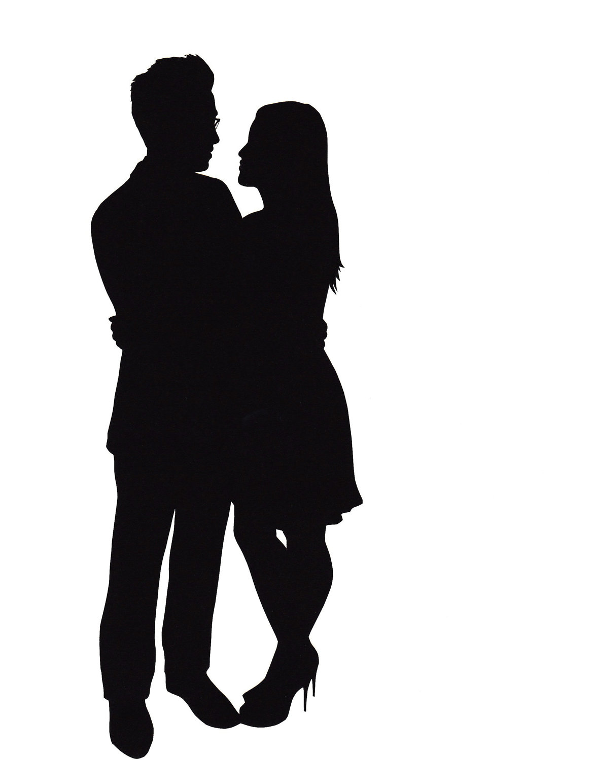 Silhouette Of Two People Kissing Free Cliparts That You Can Download