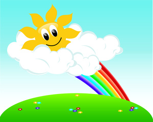 Spring Clipart Image  Beautiful Sunny Spring Day With A Few Clouds And