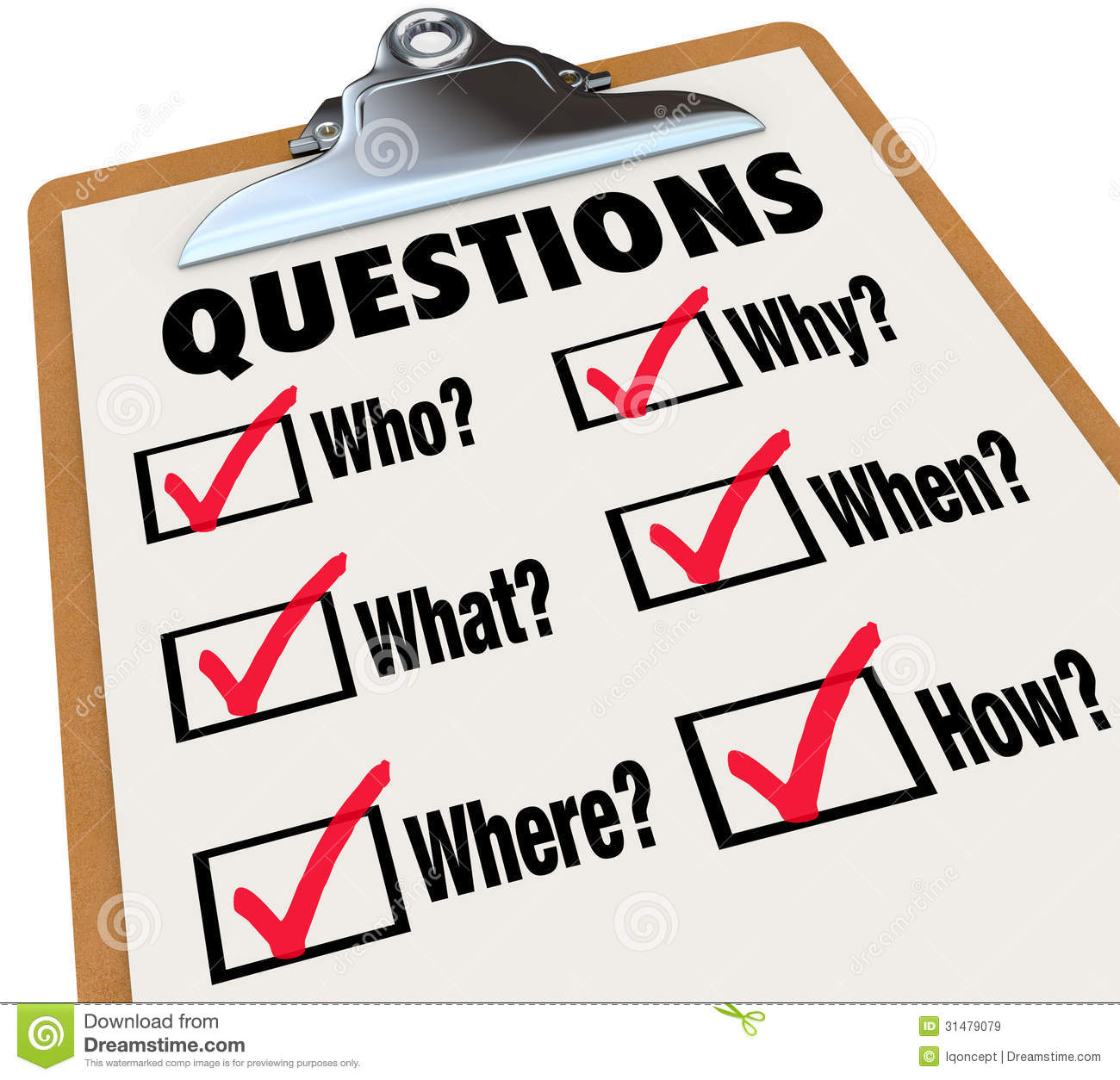 Survey With Reserach Questions Who What Where When Why How And