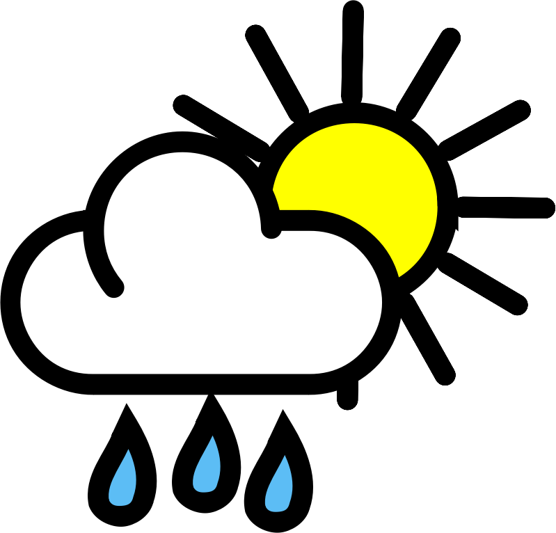 Symbolising A Weather Condition Like Showers And Sunny Periods