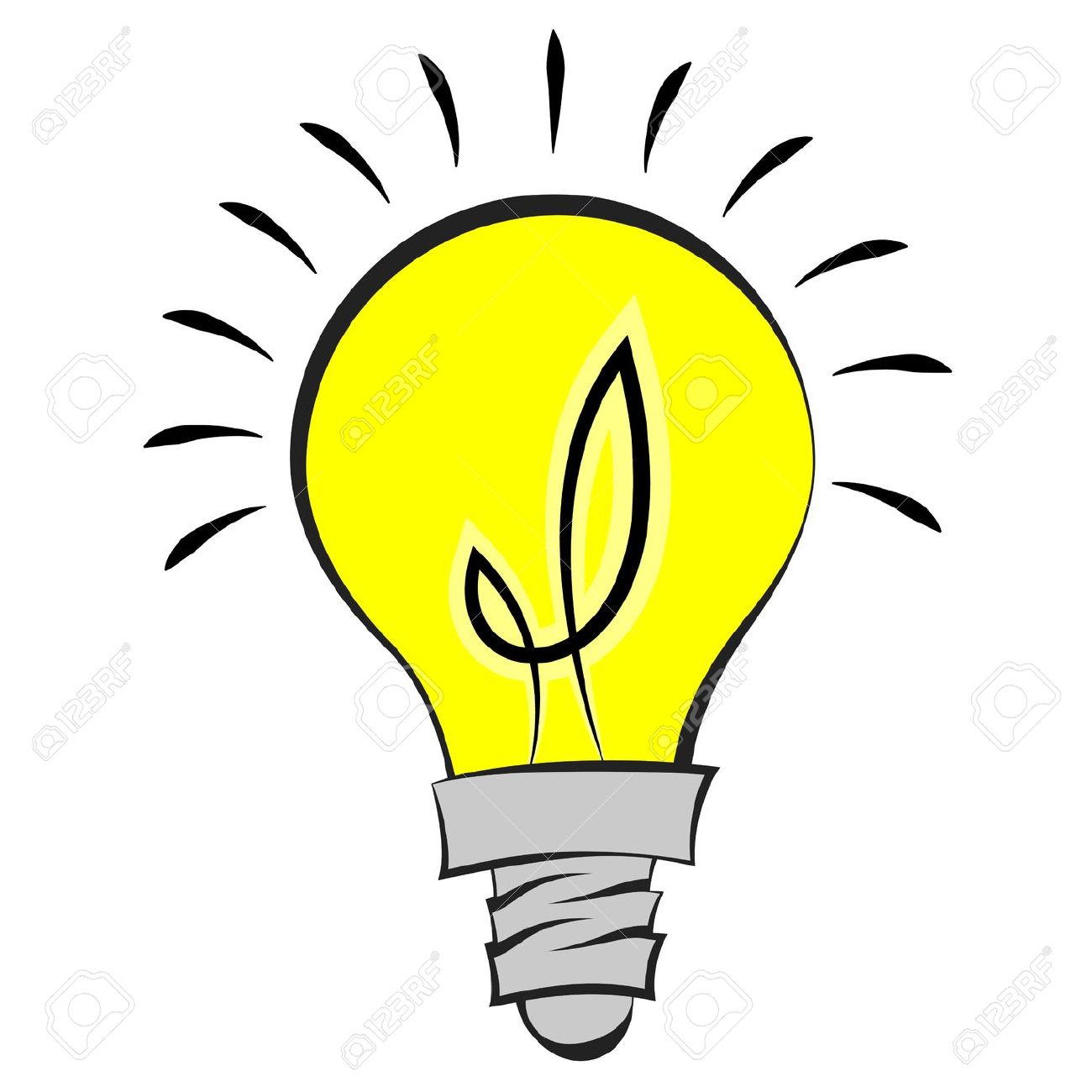 Thinking Light Bulb Clip Art Illustration Of A Comic Style Light Bulb