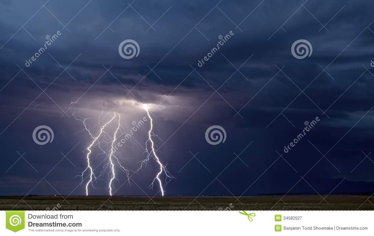 Triple Threat  Lightning Royalty Free Stock Photography   Image