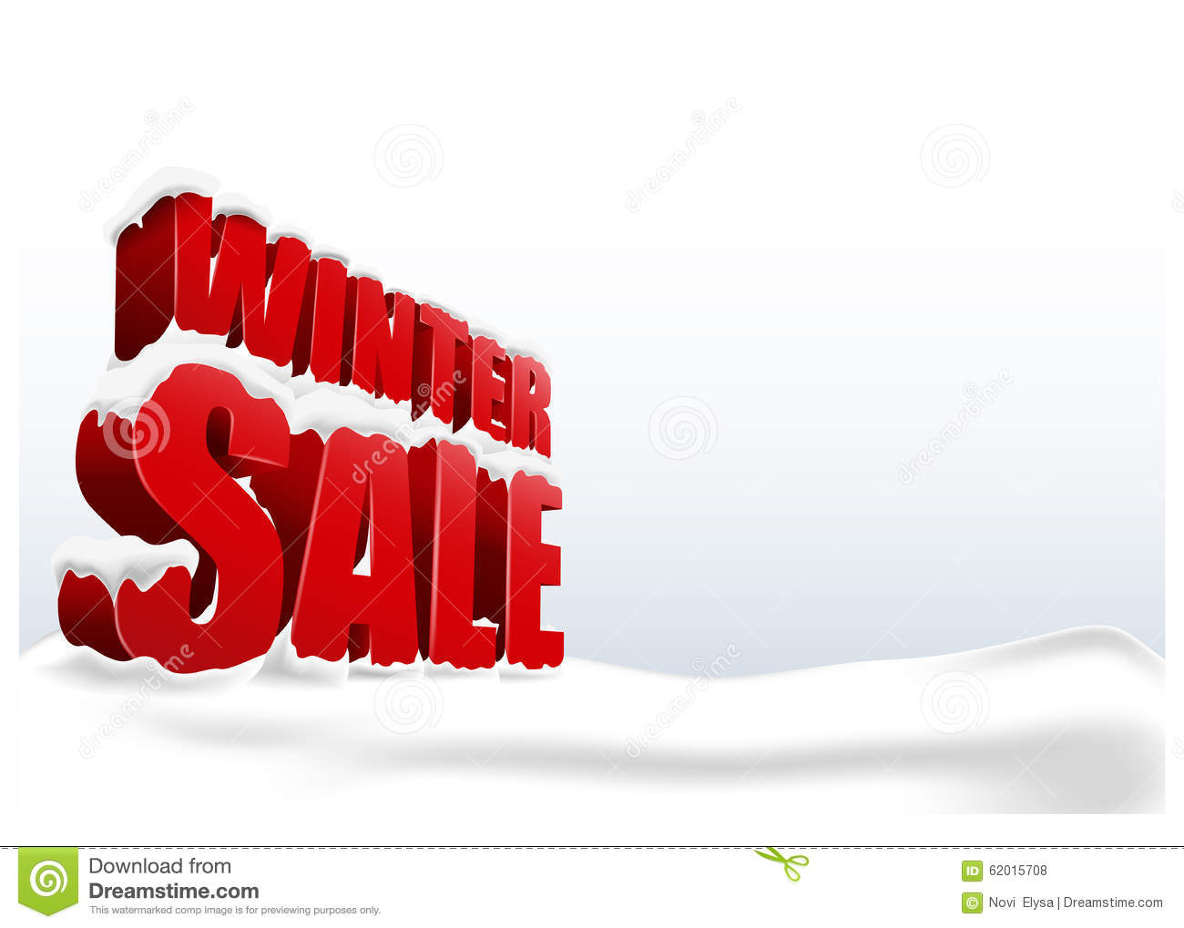 Winter Sale On White Background  3d Concept Stock Vector   Image