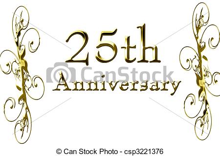 25th Anniversary On A Solid White Background