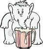An Elephant Drinking Some Beer   Royalty Free Clipart Picture