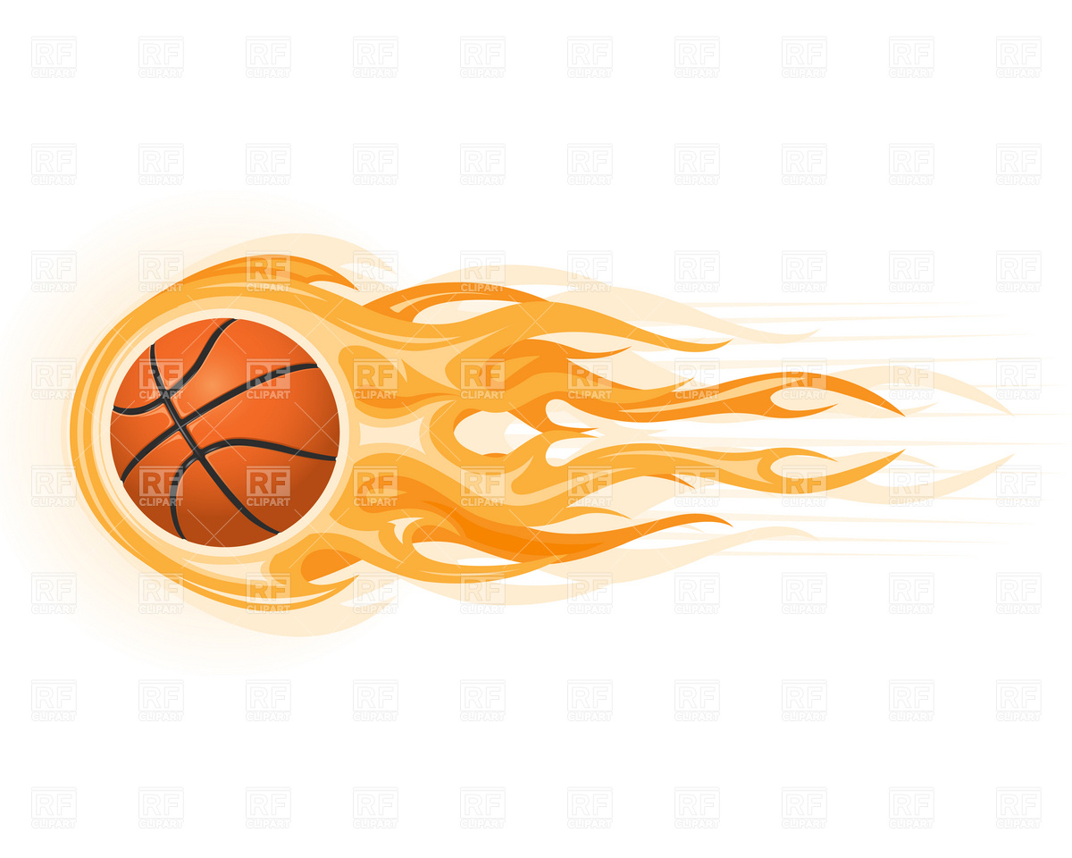 Basketball Ball In Flame 4884 Download Royalty Free Vector Clipart