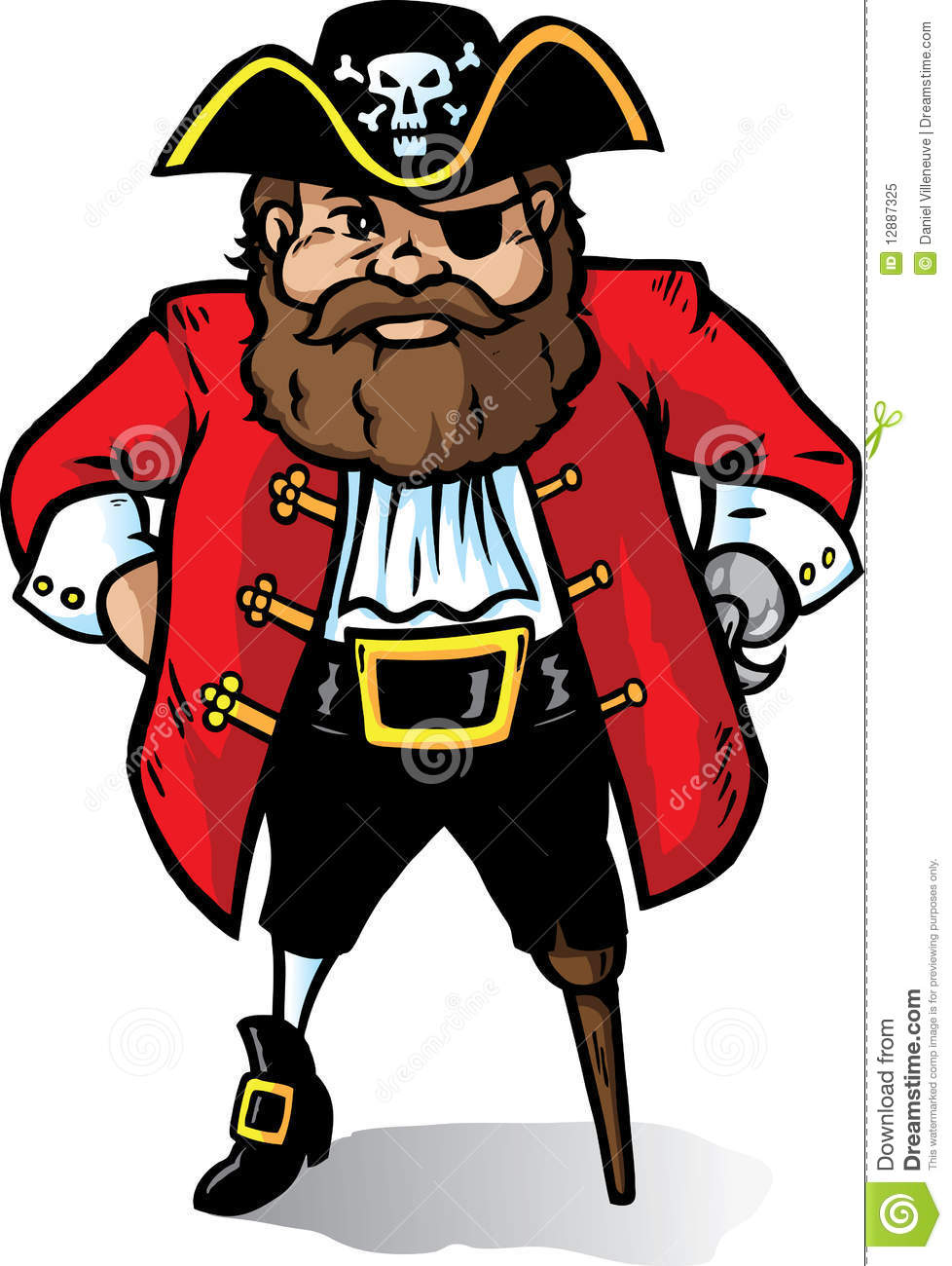 Cartoon Pirate Captain Looking Very Angry  Part Of A Series 
