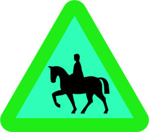 Horse Rider Road Sign Vector Clipart