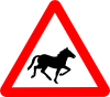 Horse Rider Road Sign Vector Online Royalty Free Clipart