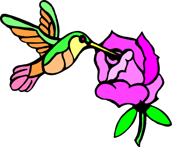 Hummingbird With Flower Clip Art At Clker Com   Vector Clip Art Online