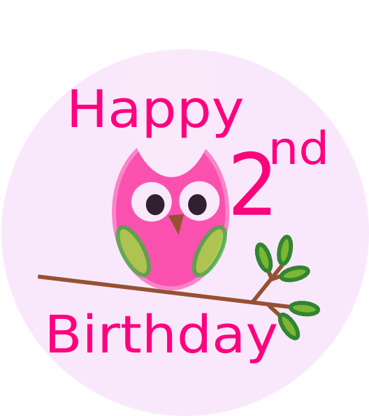 Owl Generic 2nd Birthday Clip Art At Clker Com   Vector Clip Art