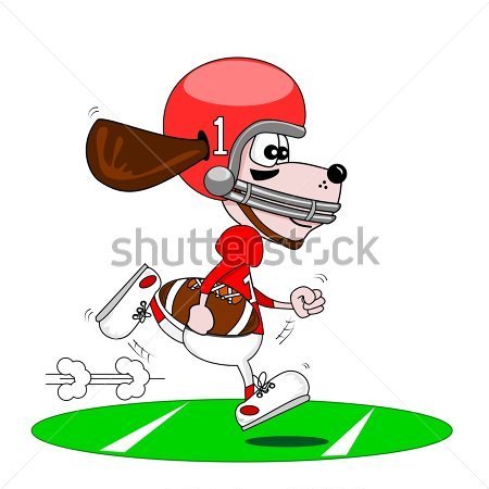 Premium   Djur Och Vilda   A Cartoon Dog Playing American Football