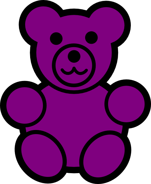 Purple Bear Clip Art At Clker Com   Vector Clip Art Online Royalty