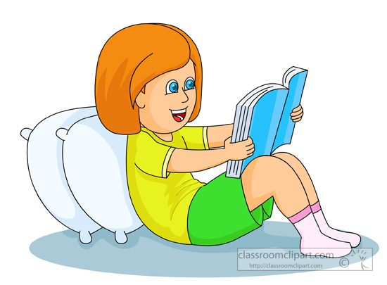Reading In Bed Clip Art