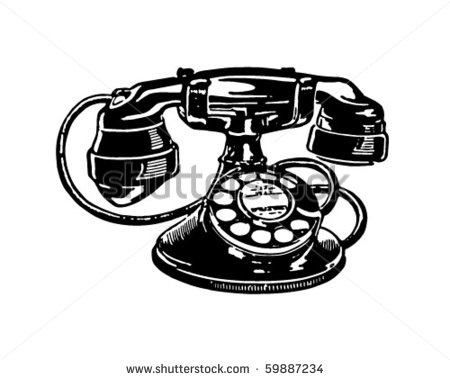 Retro Telephone 2   Clip Art Stock Vector Illustration 59887234