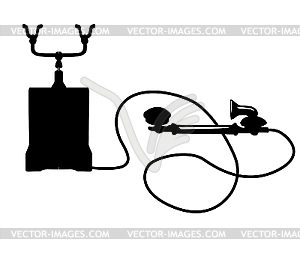 Silhouette Retro Telephone   Vector Clipart