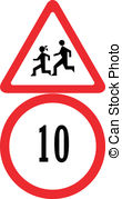 Speed Limit   School And Speed 10 Limit Sign