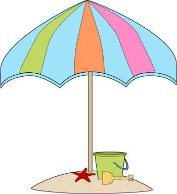 Summer Sand Clip Art Image   Beach Umbrella And Beach Toys In The Sand