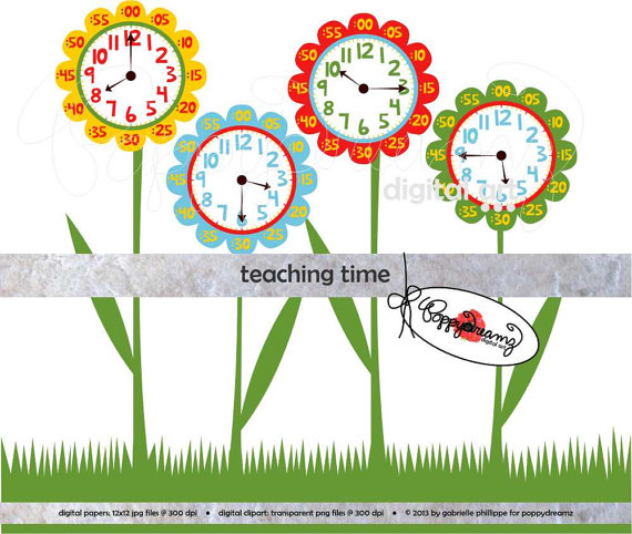 300 Dpi  School Teacher Clip Art Clocks Colors Kindergarten Pre K
