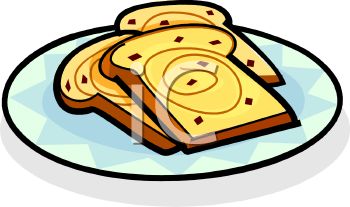 3419 Three Slices Of Cinnamon Raisin French Toast Clipart Image Jpg