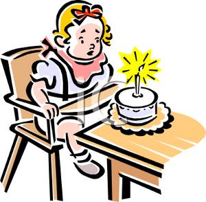 Baby S First Birthday Cake   Royalty Free Clipart Picture