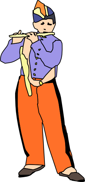 Boy Playing Flute Clipart