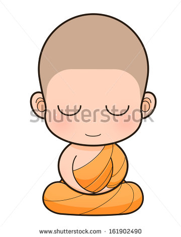 Buddhist Monk Cartoon Illustration Stock Photo Clipart