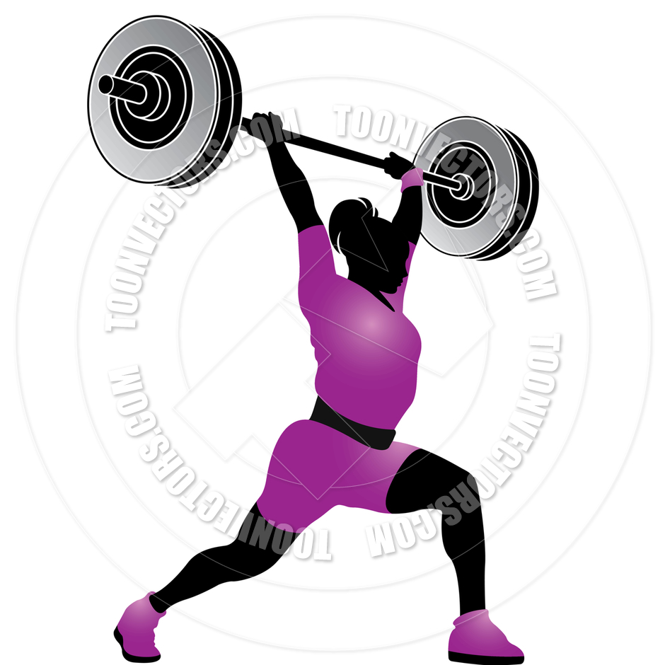Cartoon Weight Lifting Woman By Lal Perera   Toon Vectors Eps  64118