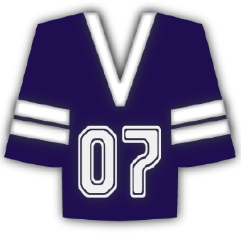 Clip Art Of A Blue Hockey Jersey With White Stripes And The Number 07