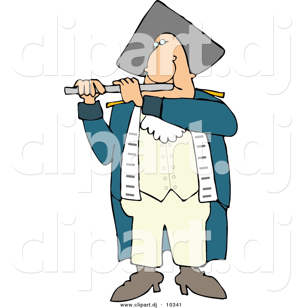 Clipart Of A Catoon War Man Playing Flute