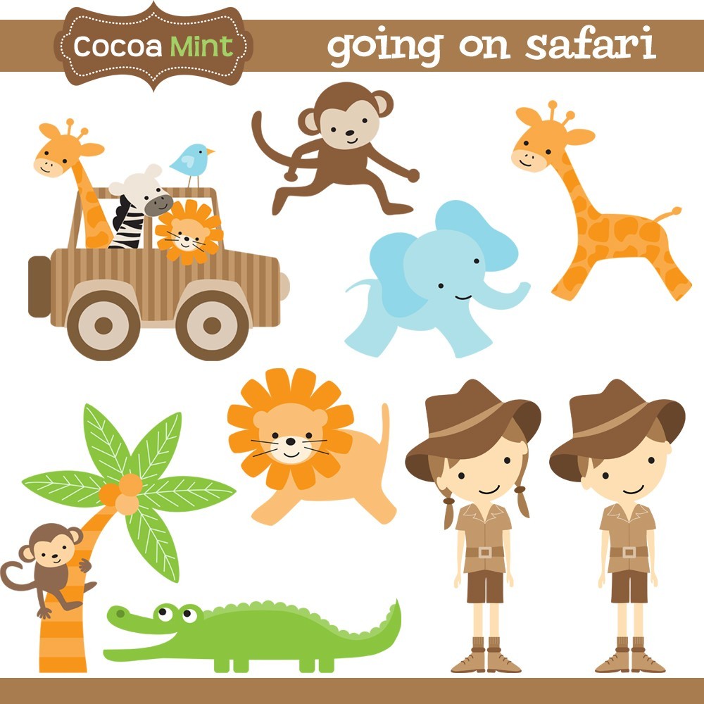 Going On Safari Clip Art By Cocoamint On Etsy