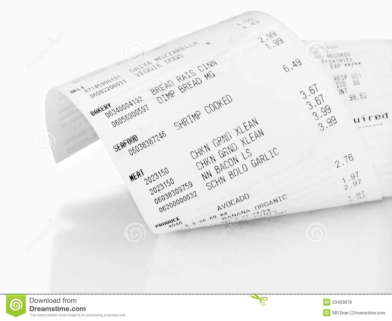 Grocery Receipt Royalty Free Stock Photos   Image  23403878