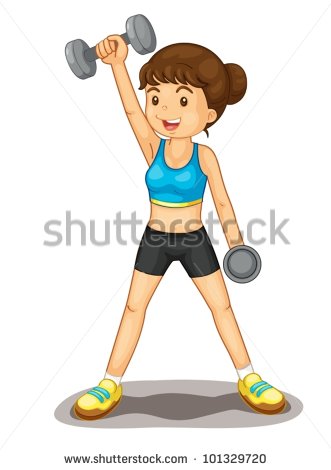 Illustration Of Isolated Woman Lifting Weights   101329720