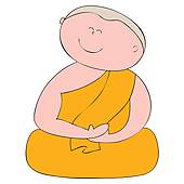 Life Buddhist Monk Cartoon Hand Drawn Buddhist Monk Cartoon Hand Drawn