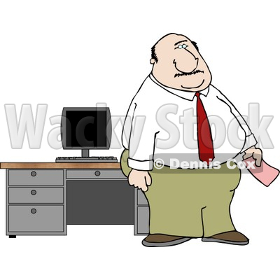 Office Man Holding A Pink Slip Clipart   Djart  4987