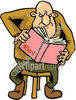 Person Reading Upside Down Book Clipart