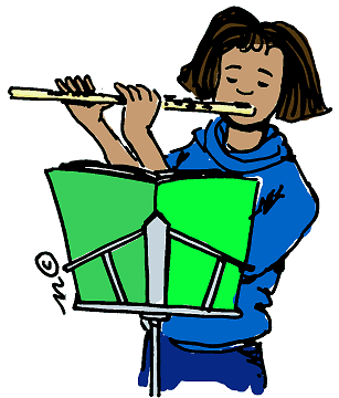 Playing The Flute  In Color    Clip Art Gallery