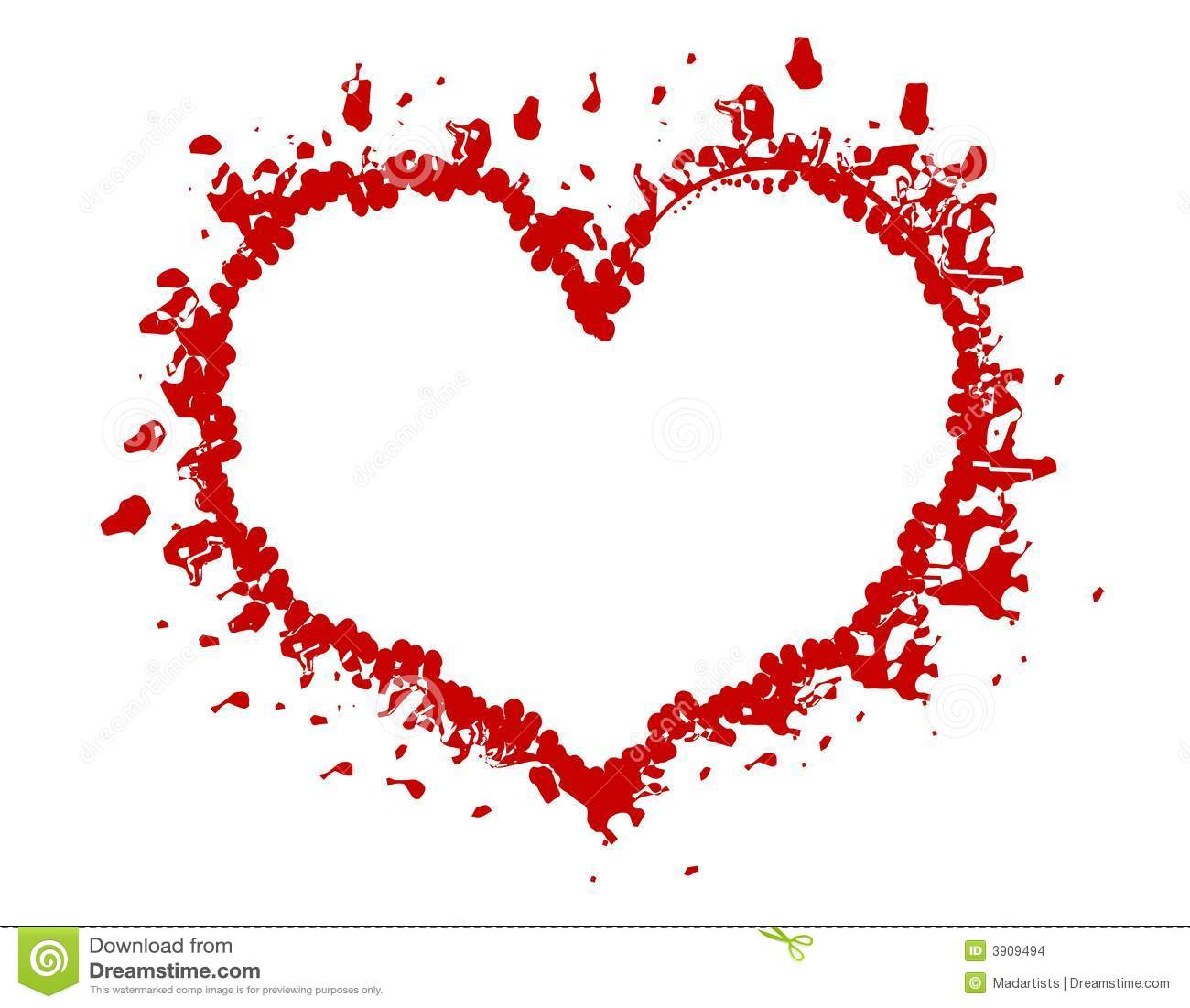 Red Valentine Grunge Heart Frame Or Border Stock Images   Image