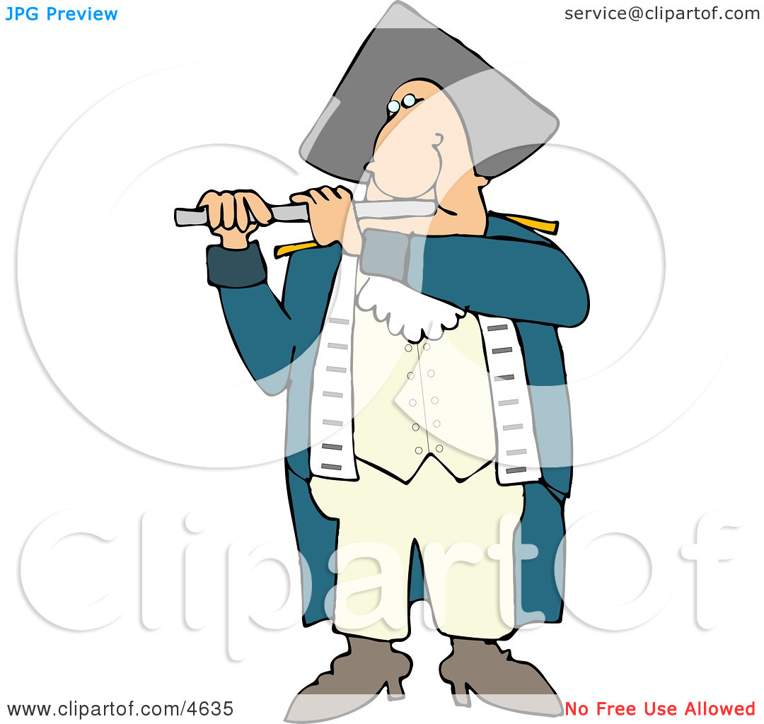 Revolutionary War Flutist Playing A Flute Clipart By Djart