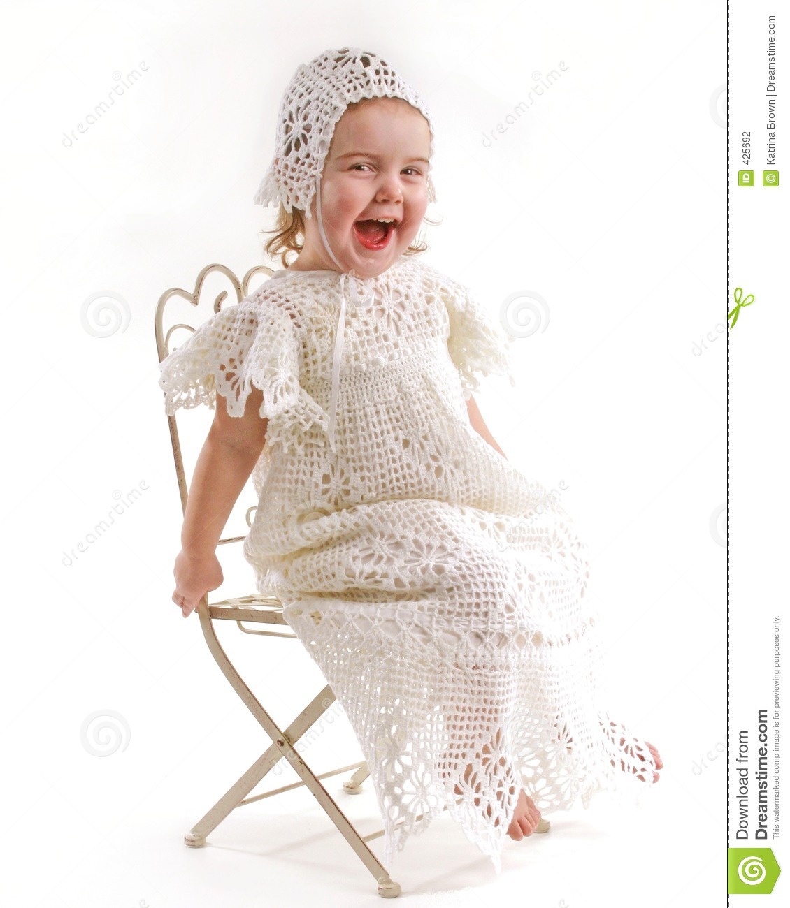 Stock Photography  Baby Girl In Christening Gown