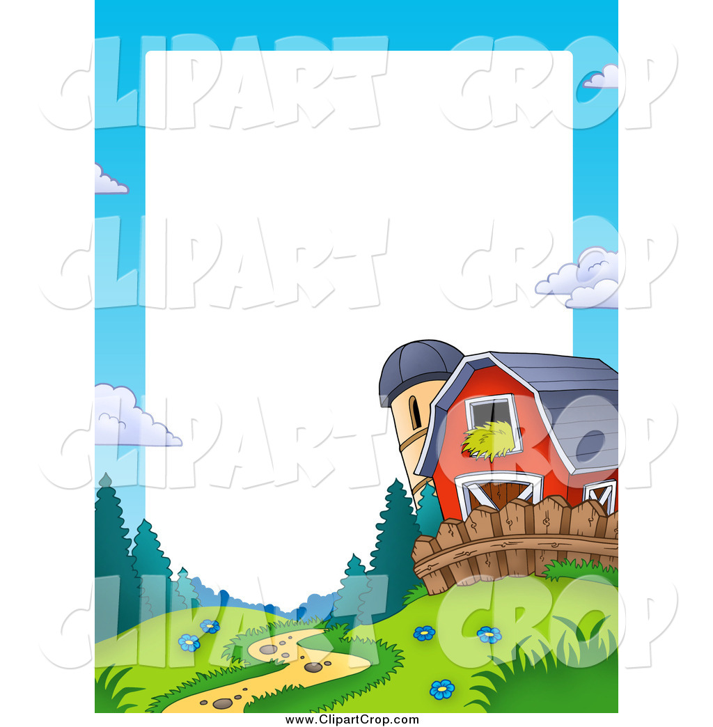 Vector Of A Path Leading To A Barn And Silo Border By Visekart    969