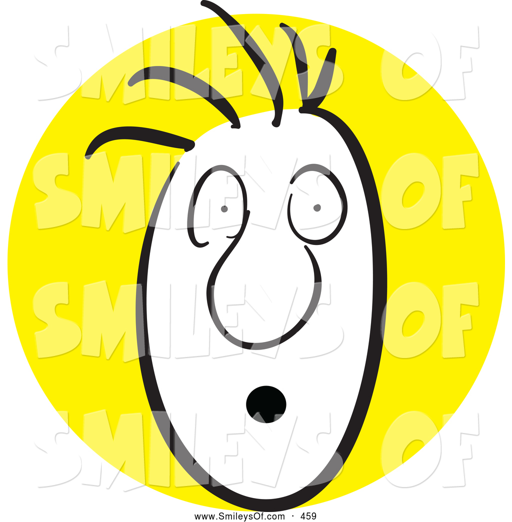 Vector Smiley Clipart Of Awhite Man With A Scared Facial Expression By