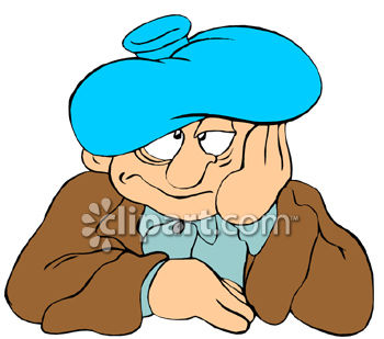With A Hangover Wearing An Ice Pack On His Head Clipart Clipart Image