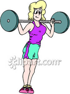 Woman Lifting Weights   Royalty Free Clipart Picture